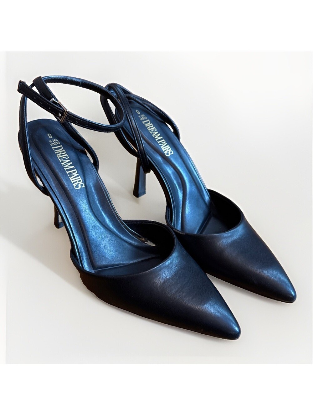 EUC DREAM PAIRS Women's Black High Heel Stiletto Heels Pointed Toe Size 8